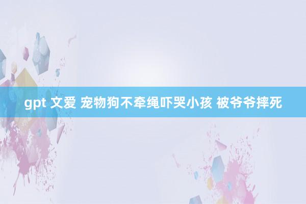gpt 文爱 宠物狗不牵绳吓哭小孩 被爷爷摔死