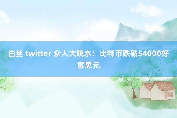 白丝 twitter 众人大跳水！比特币跌破54000好意思元
