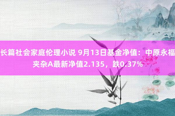 长篇社会家庭伦理小说 9月13日基金净值：中原永福夹杂A最新净值2.135，跌0.37%