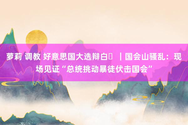 萝莉 调教 好意思国大选辩白⑪｜国会山骚乱：现场见证“总统挑动暴徒伏击国会”