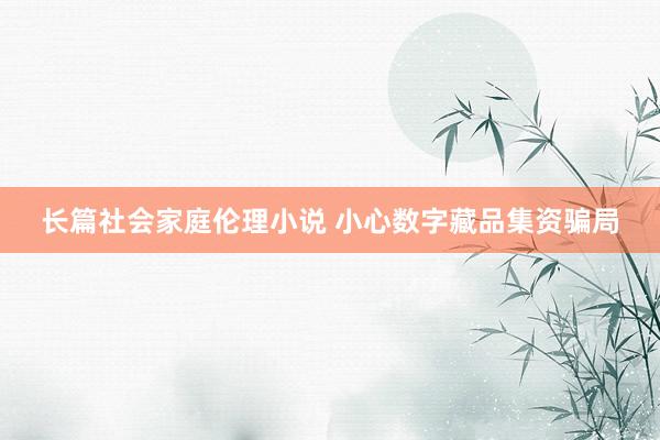 长篇社会家庭伦理小说 小心数字藏品集资骗局