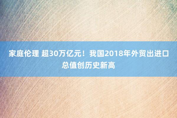 家庭伦理 超30万亿元！我国2018年外贸出进口总值创历史新高