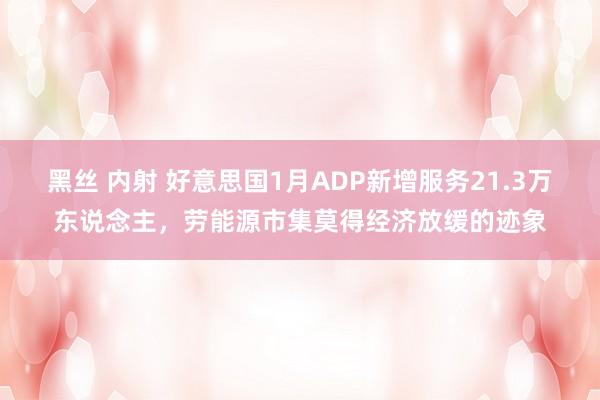 黑丝 内射 好意思国1月ADP新增服务21.3万东说念主，劳能源市集莫得经济放缓的迹象