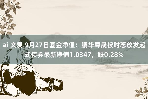ai 文爱 9月27日基金净值：鹏华尊晟按时怒放发起式债券最新净值1.0347，跌0.28%