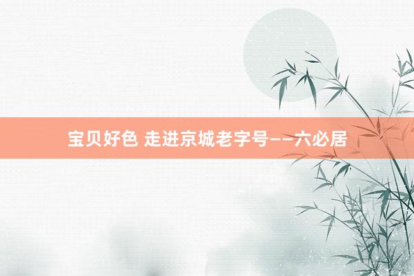 宝贝好色 走进京城老字号——六必居