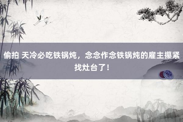 偷拍 天冷必吃铁锅炖，念念作念铁锅炖的雇主攥紧找灶台了！