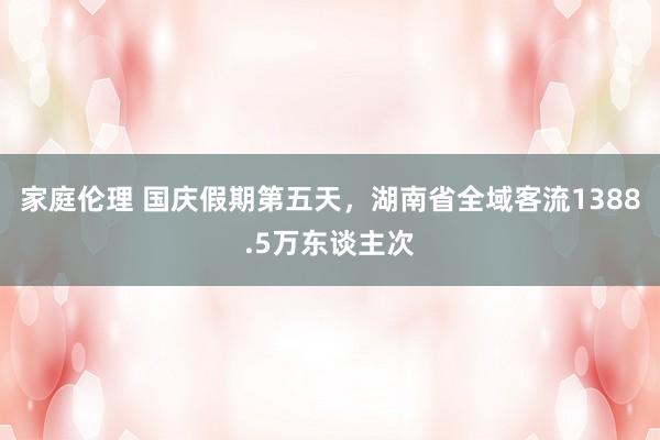 家庭伦理 国庆假期第五天，湖南省全域客流1388.5万东谈主次
