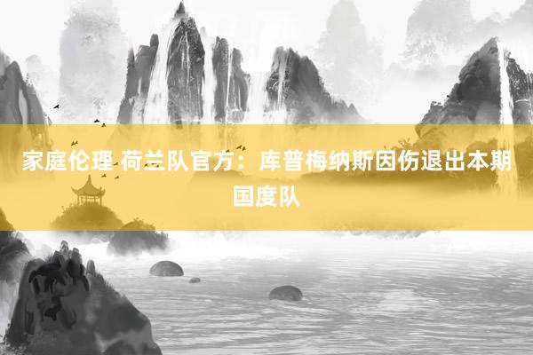家庭伦理 荷兰队官方:库普梅纳斯因伤退出本期国度队