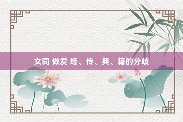 女同 做爱 经、传、典、籍的分歧