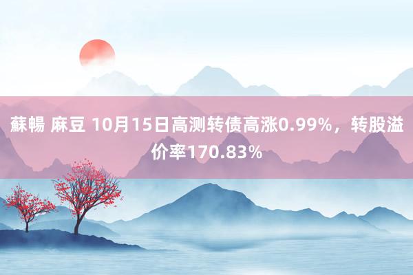 蘇暢 麻豆 10月15日高测转债高涨0.99%，转股溢价率170.83%
