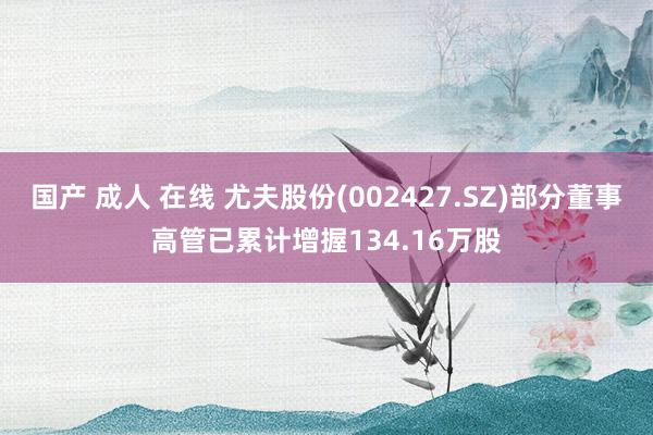 国产 成人 在线 尤夫股份(002427.SZ)部分董事高管已累计增握134.16万股