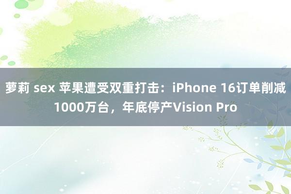 萝莉 sex 苹果遭受双重打击：iPhone 16订单削减1000万台，年底停产Vision Pro