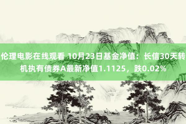 伦理电影在线观看 10月23日基金净值：长信30天转机执有债券A最新净值1.1125，跌0.02%