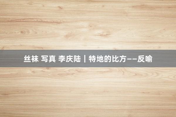 丝袜 写真 李庆陆|特地的比方——反喻