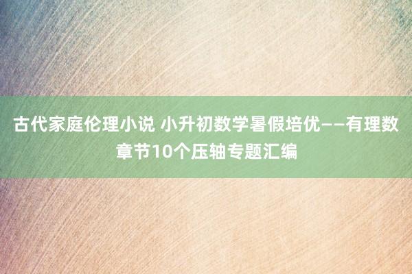 古代家庭伦理小说 小升初数学暑假培优——有理数章节10个压轴专题汇编