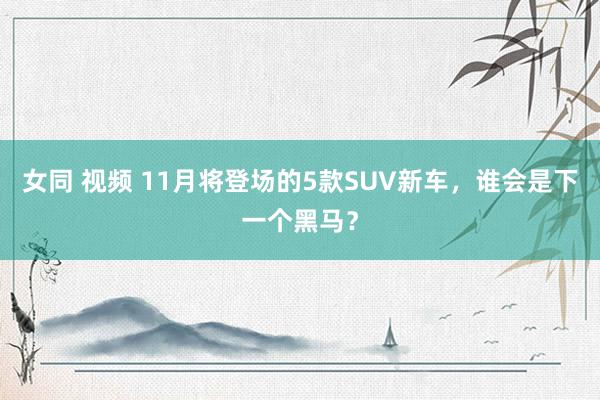 女同 视频 11月将登场的5款SUV新车，谁会是下一个黑马？