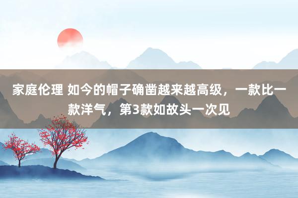 家庭伦理 如今的帽子确凿越来越高级，一款比一款洋气，第3款如故头一次见