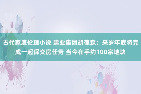 古代家庭伦理小说 建业集团胡葆森：来岁年底将完成一起保交房任务 当今在手约100宗地块