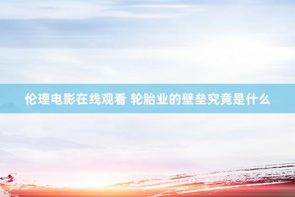 伦理电影在线观看 轮胎业的壁垒究竟是什么