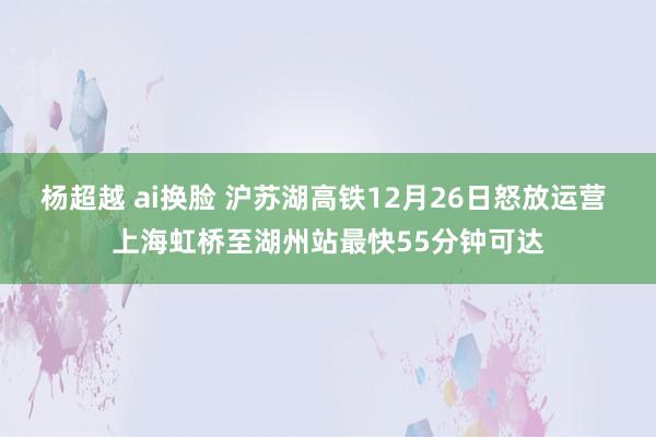 杨超越 ai换脸 沪苏湖高铁12月26日怒放运营 上海虹桥至湖州站最快55分钟可达
