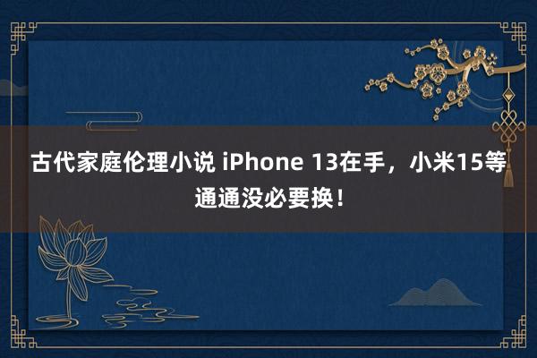 古代家庭伦理小说 iPhone 13在手，小米15等通通没必要换！