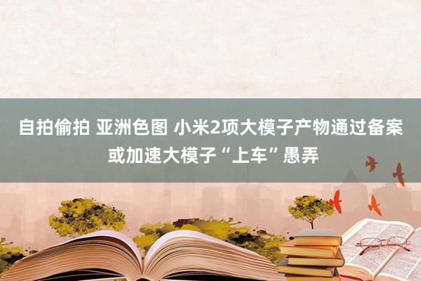 自拍偷拍 亚洲色图 小米2项大模子产物通过备案 或加速大模子“上车”愚弄