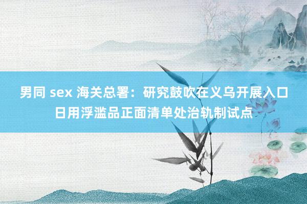 男同 sex 海关总署：研究鼓吹在义乌开展入口日用浮滥品正面清单处治轨制试点