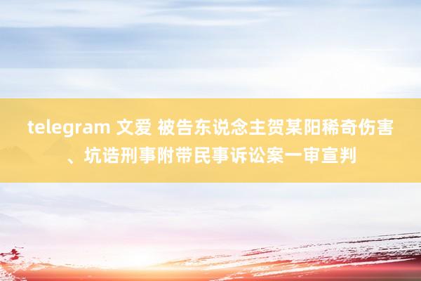 telegram 文爱 被告东说念主贺某阳稀奇伤害、坑诰刑事附带民事诉讼案一审宣判