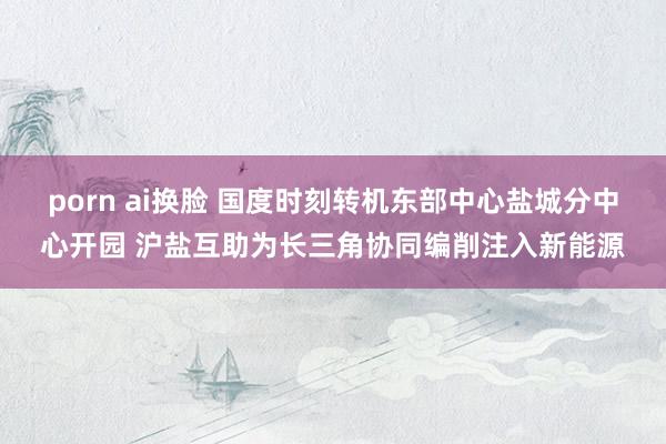 porn ai换脸 国度时刻转机东部中心盐城分中心开园 沪盐互助为长三角协同编削注入新能源