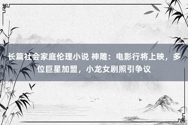 长篇社会家庭伦理小说 神雕：电影行将上映，多位巨星加盟，小龙女剧照引争议