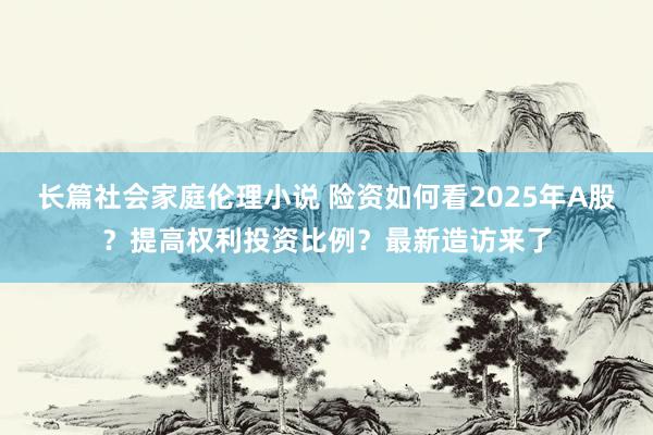 长篇社会家庭伦理小说 险资如何看2025年A股？提高权利投资比例？最新造访来了