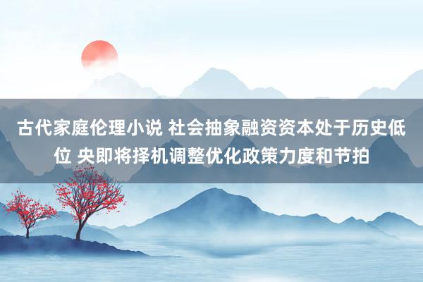古代家庭伦理小说 社会抽象融资资本处于历史低位 央即将择机调整优化政策力度和节拍
