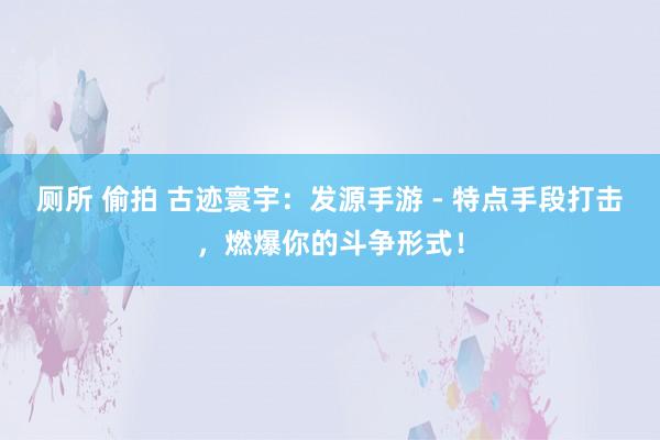 厕所 偷拍 古迹寰宇：发源手游 - 特点手段打击，燃爆你的斗争形式！