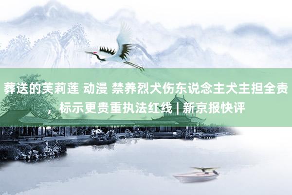 葬送的芙莉莲 动漫 禁养烈犬伤东说念主犬主担全责，标示更贵重执法红线 | 新京报快评