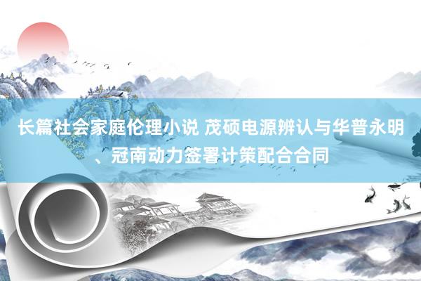 长篇社会家庭伦理小说 茂硕电源辨认与华普永明、冠南动力签署计策配合合同
