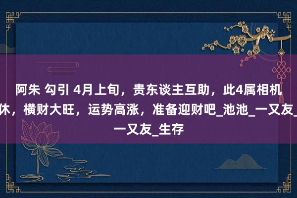 阿朱 勾引 4月上旬，贵东谈主互助，此4属相机遇不休，横财大旺，运势高涨，准备迎财吧_池池_一又友_生存