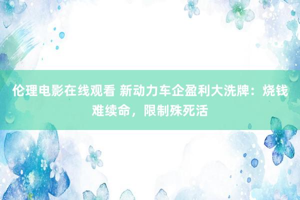 伦理电影在线观看 新动力车企盈利大洗牌：烧钱难续命，限制殊死活
