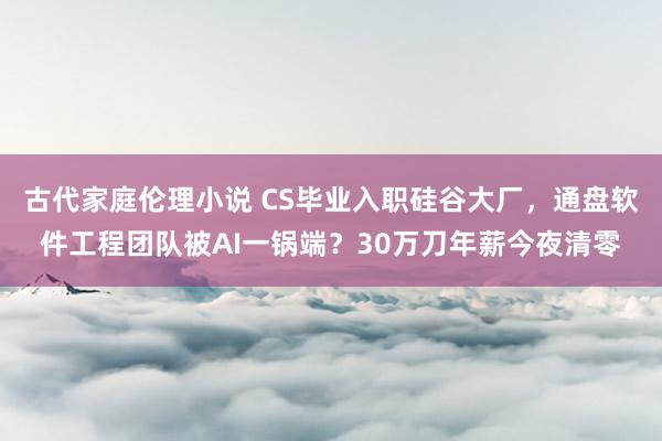 古代家庭伦理小说 CS毕业入职硅谷大厂，通盘软件工程团队被AI一锅端？30万刀年薪今夜清零