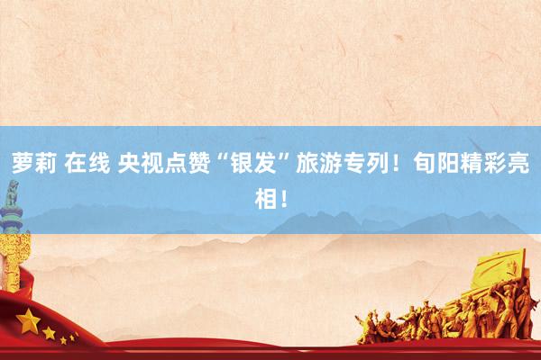 萝莉 在线 央视点赞“银发”旅游专列！旬阳精彩亮相！
