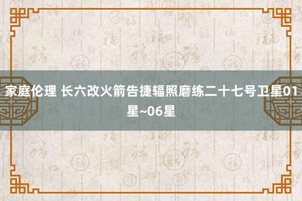 家庭伦理 长六改火箭告捷辐照磨练二十七号卫星01星~06星