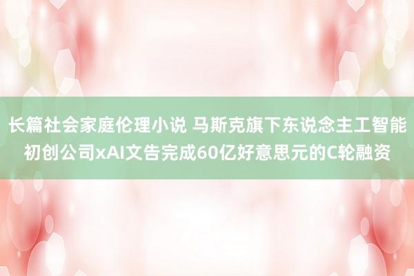 长篇社会家庭伦理小说 马斯克旗下东说念主工智能初创公司xAI文告完成60亿好意思元的C轮融资