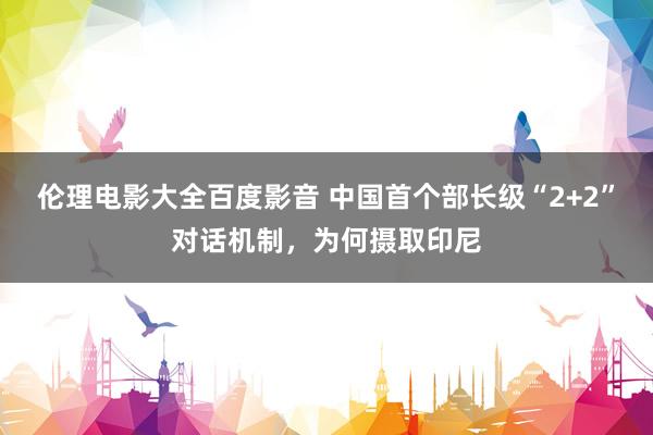 伦理电影大全百度影音 中国首个部长级“2+2”对话机制，为何摄取印尼